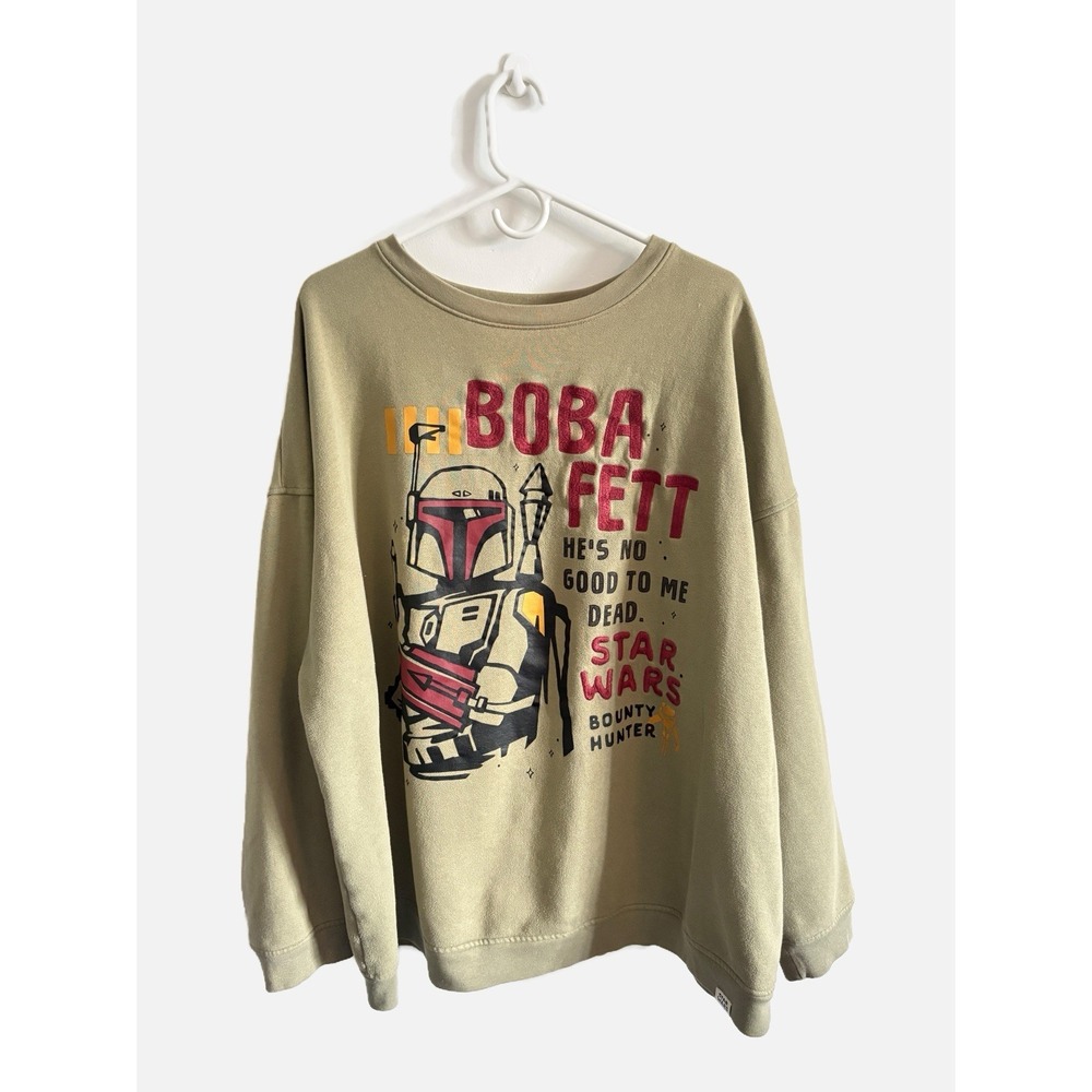 Disney‎ Parks Authentic Boba Fett Embroidered Graphic Sweatshirt Crewneck 3XL